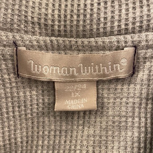 Woman Within Thermal Lined Fleece Hoodie Size 1X Purple - Picture 14 of 16